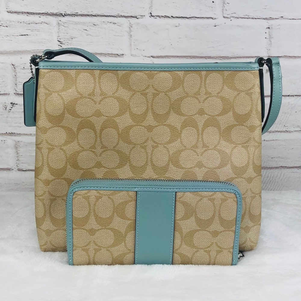 2PCS Coach Zip File Crossbody Wallet Set - Picture 4 of 8
